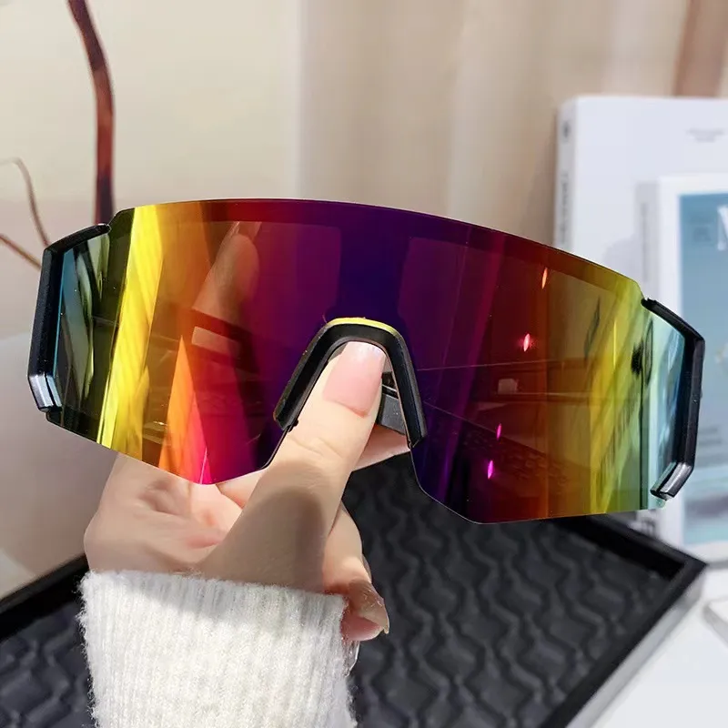 Fashionable New Sports Sunglasses with Colorful Mirror Lenses - UV400 Protection Cycling Goggles, Ski Glasses, Driving Shades for Mountaineering & Outdoor Activities